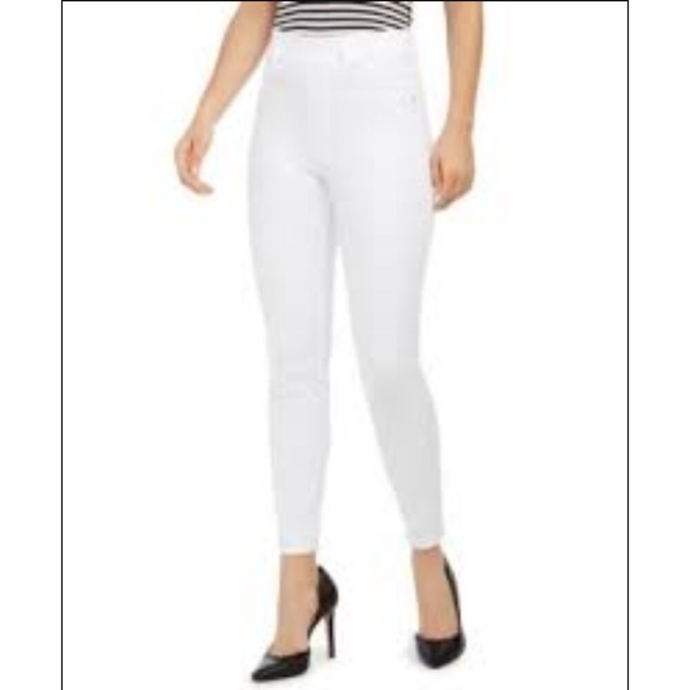 SPANX White Ankle Shaping Jeans L High Rise Skinny Stretch Pull-On
